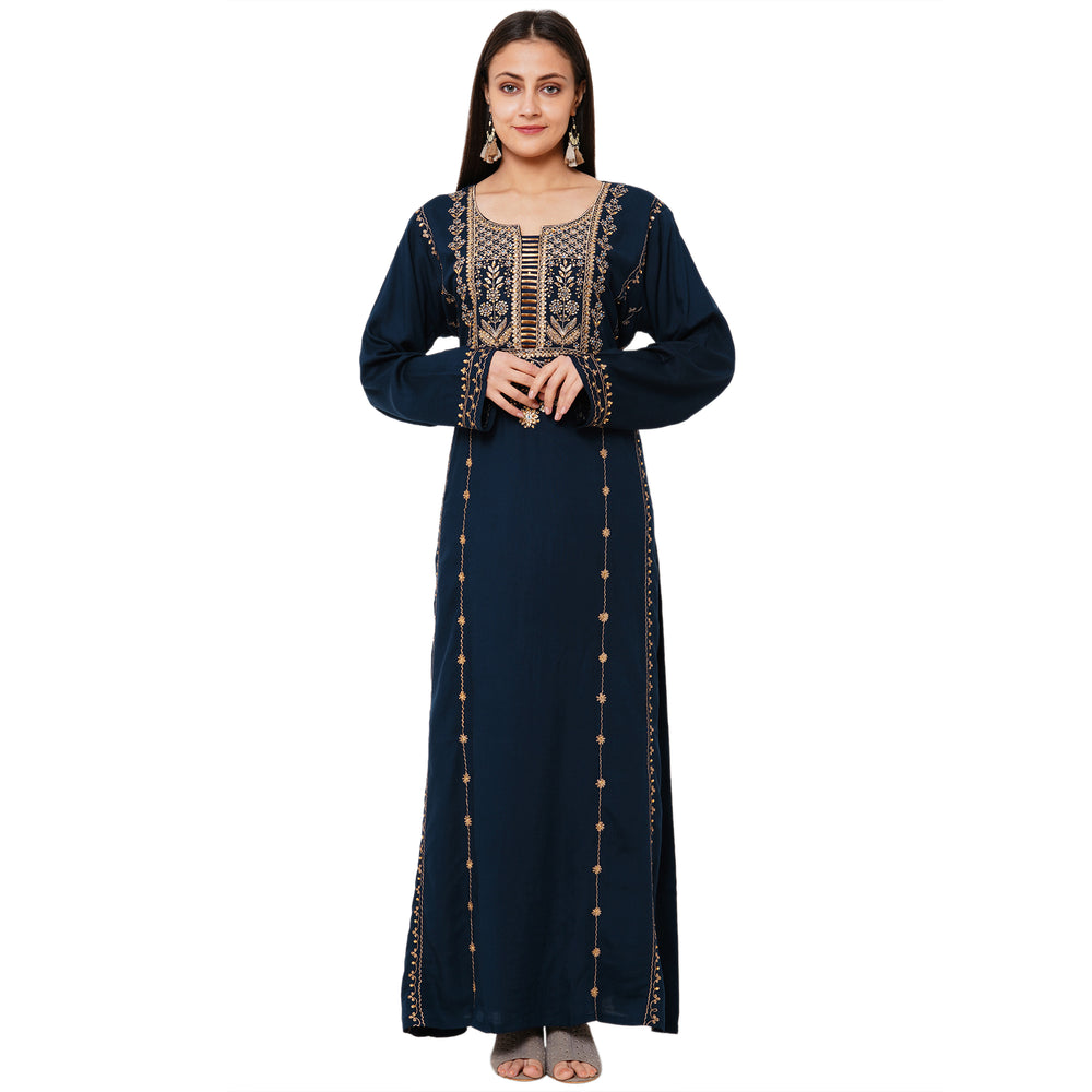 
                  
                    Arabian Abaya Floral Maxi Dress - Maxim Creation
                  
                