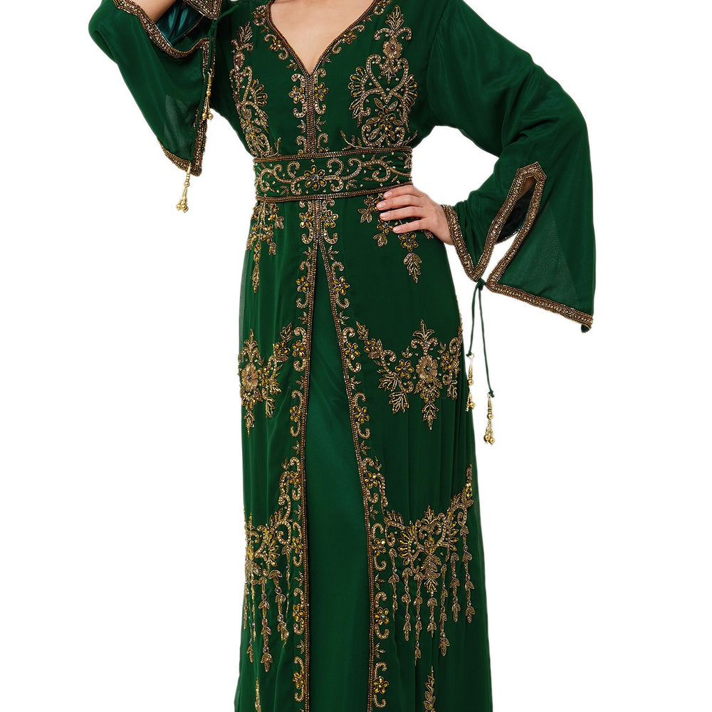 Embroidered Arabian Kaftan Designer Jalabiya - Maxim Creation