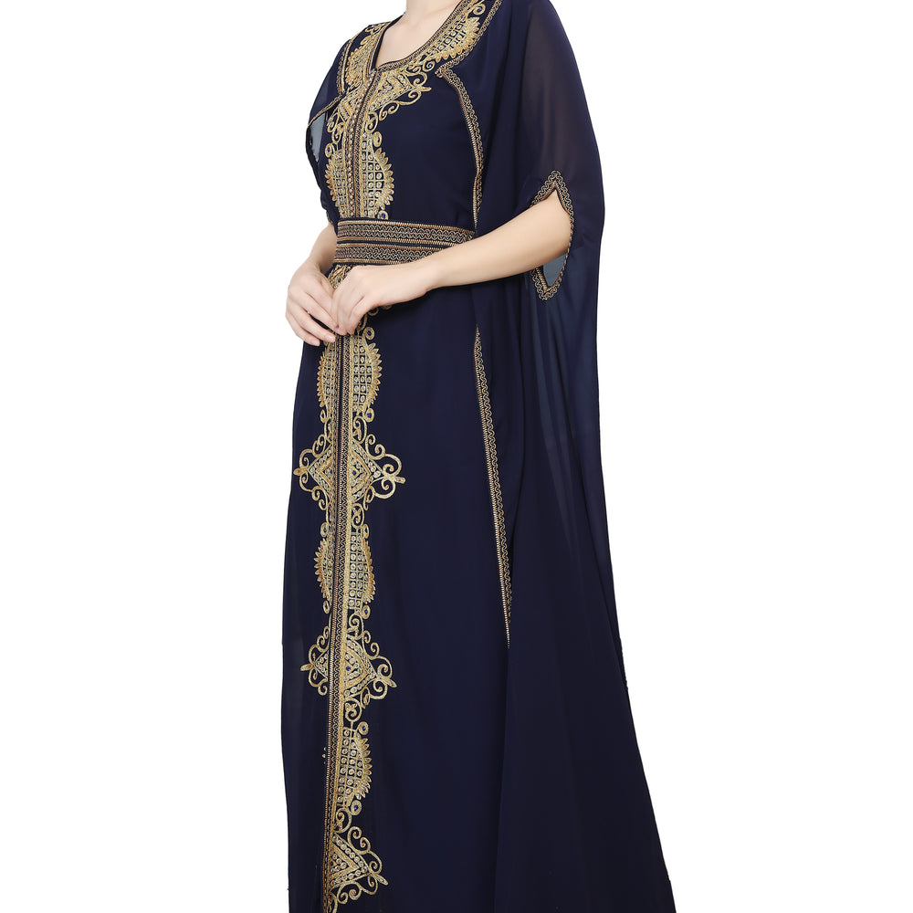 
                  
                    Navy Blue Karakou Algerian Caftan Mermaid Gown - Maxim Creation
                  
                