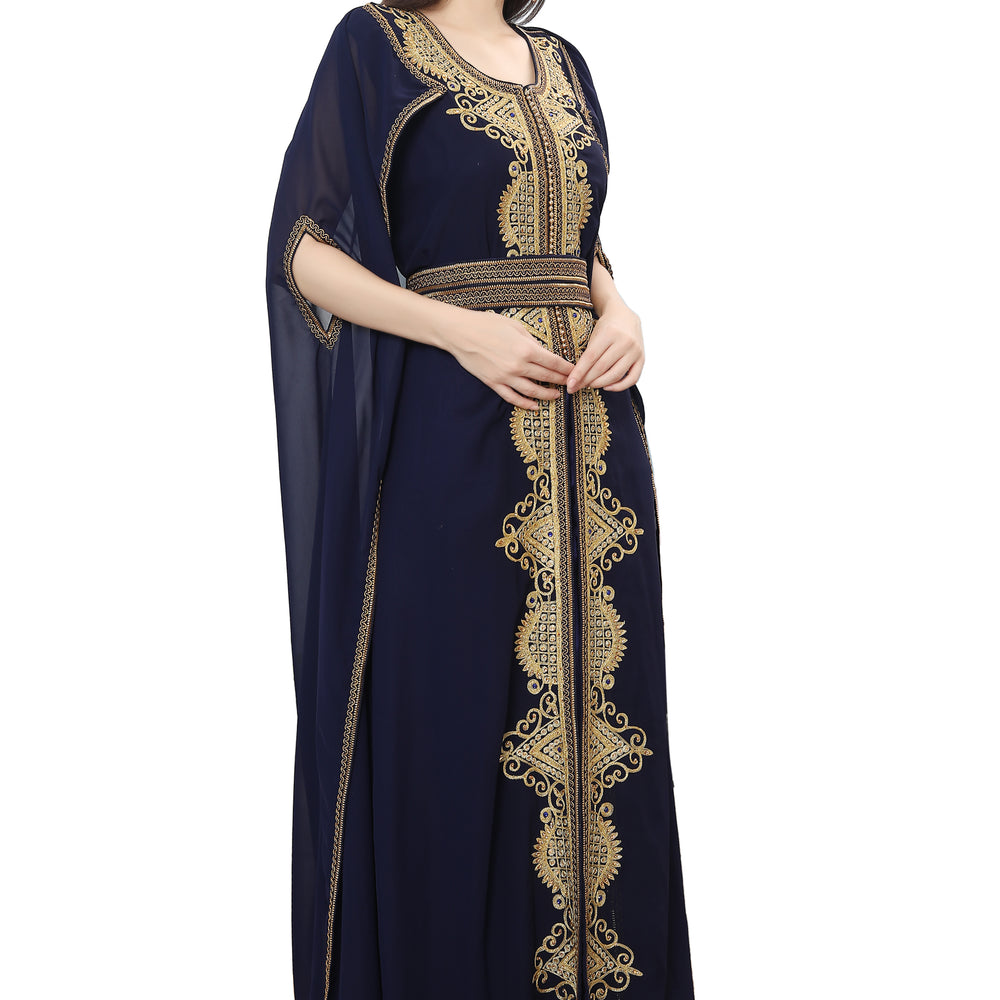 
                  
                    Navy Blue Karakou Algerian Caftan Mermaid Gown - Maxim Creation
                  
                