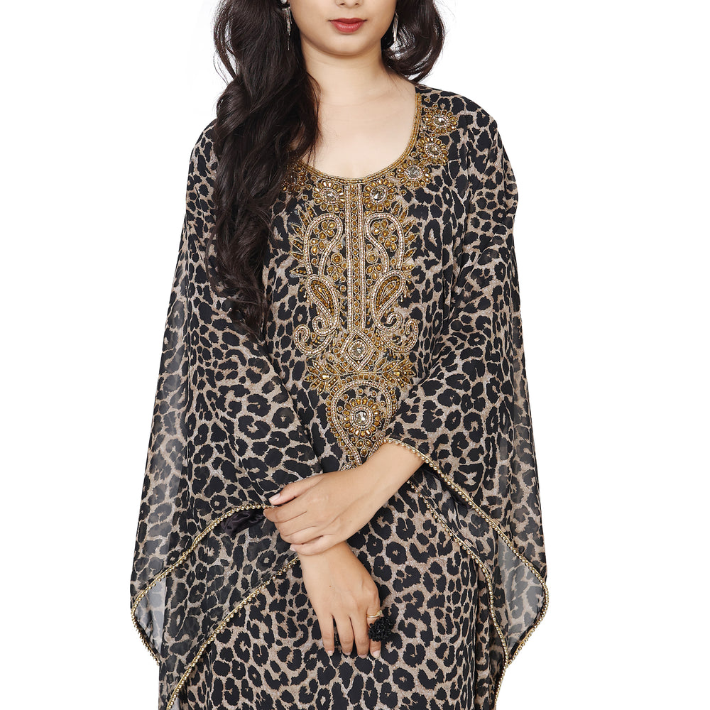 
                  
                    Leopard Print Kaftan Embroidery Handcrafted by Maxim Creation - Maxim Creation
                  
                