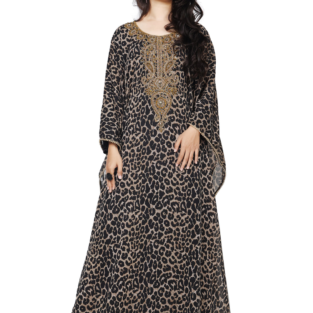 
                  
                    Leopard Print Kaftan Embroidery Handcrafted by Maxim Creation - Maxim Creation
                  
                