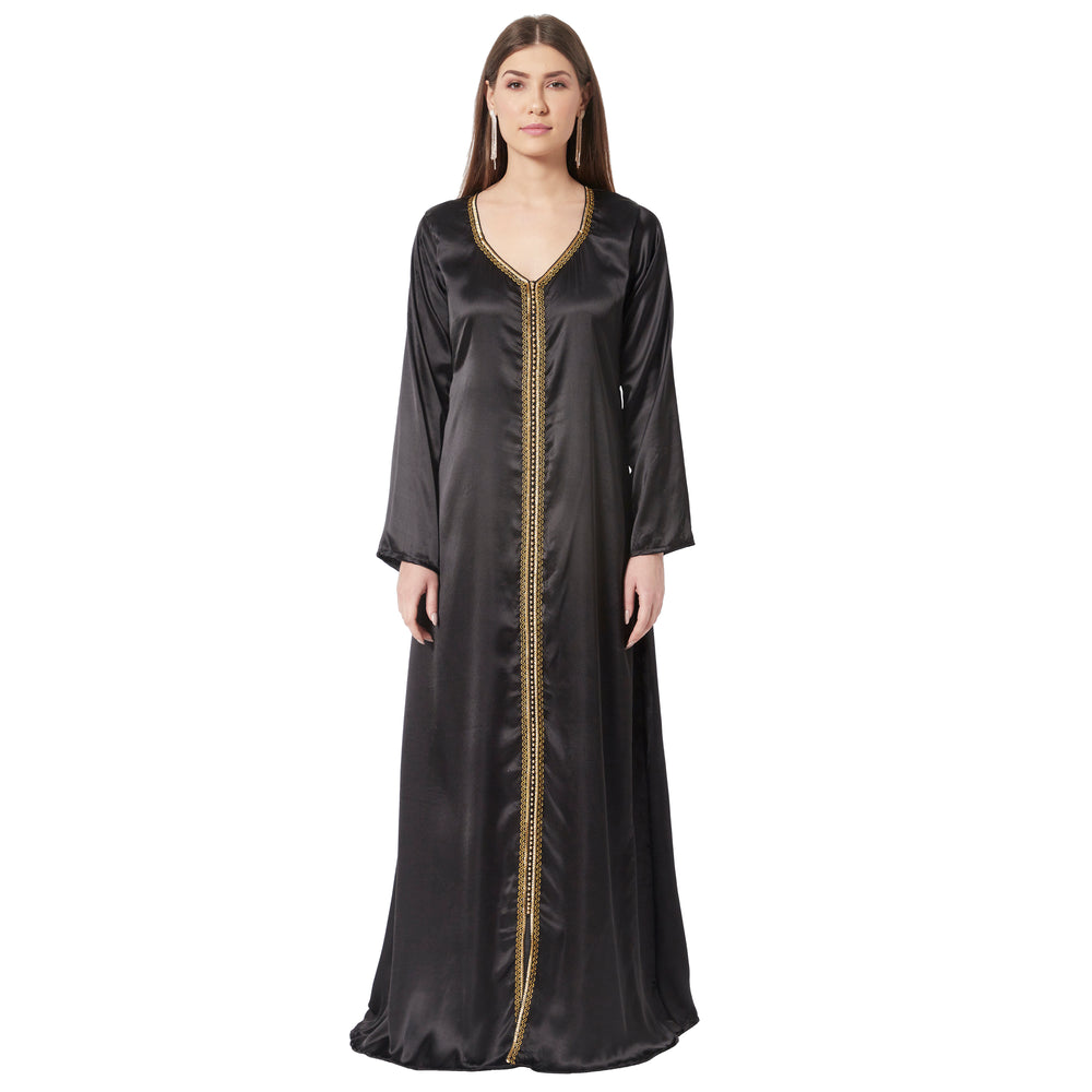 
                  
                    Designer Takchita Caftan Black Velvet Wedding Gown - Maxim Creation
                  
                