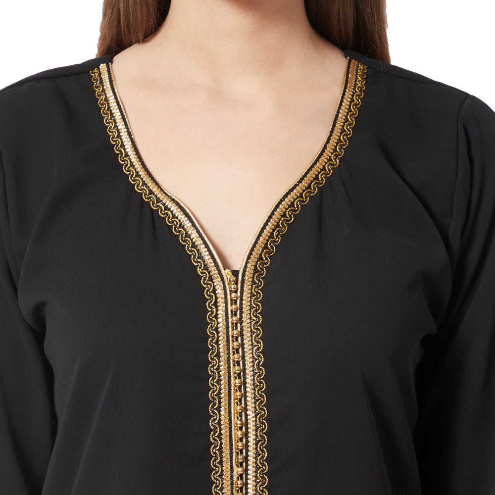 
                  
                    Moroccan Takchita Caftan Partywear Black Gown - Maxim Creation
                  
                
