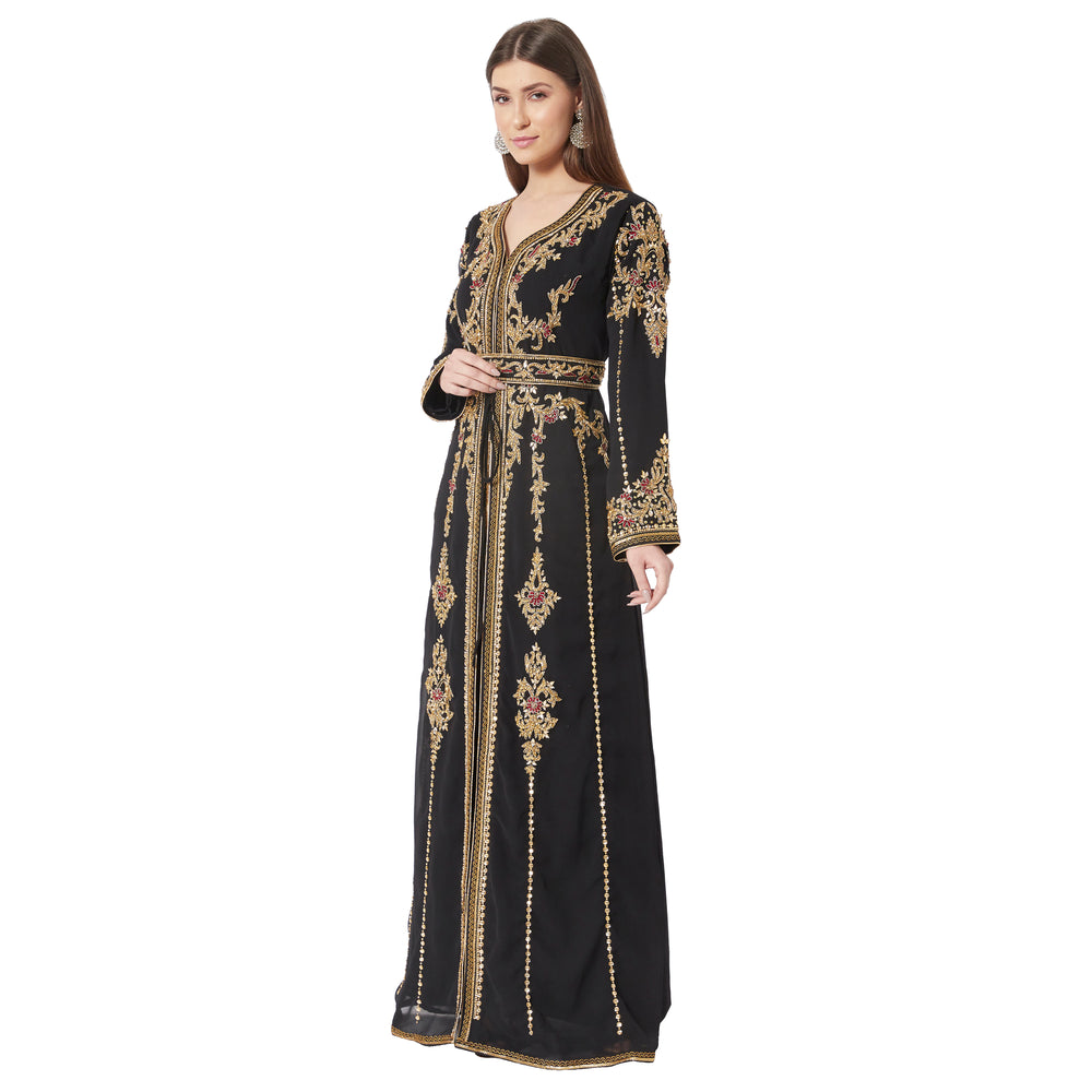 
                  
                    Moroccan Takchita Caftan Partywear Black Gown - Maxim Creation
                  
                