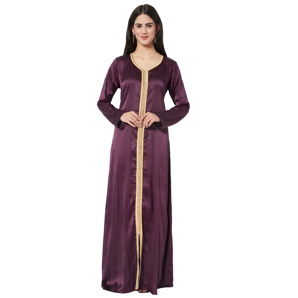
                  
                    Handmade Wedding Gown Designer Kaftan Crystal Velvet Takchita - Maxim Creation
                  
                