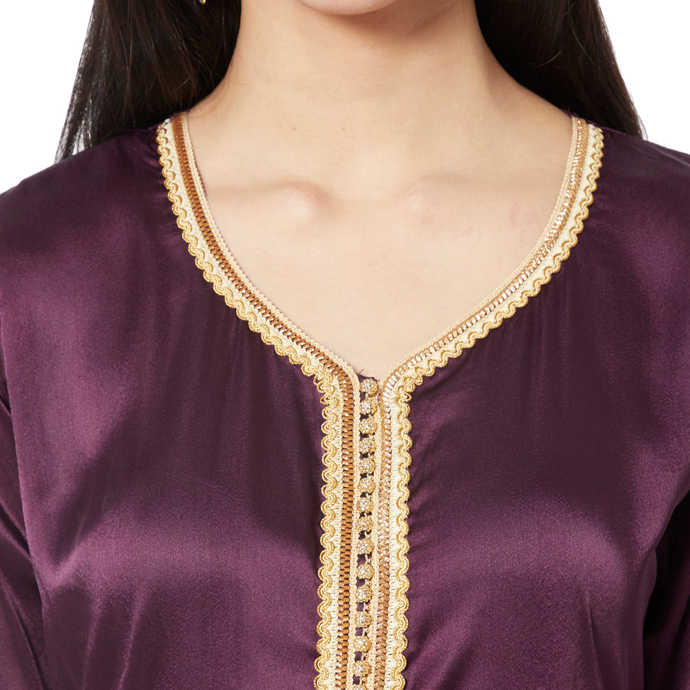 
                  
                    Handmade Wedding Gown Designer Kaftan Crystal Velvet Takchita - Maxim Creation
                  
                