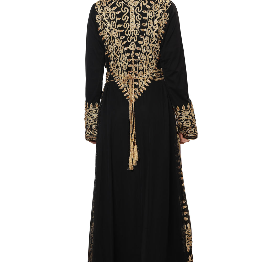 
                  
                    Traditional Jalabiya Karakou Embroidery Kaftan Gown - Maxim Creation
                  
                