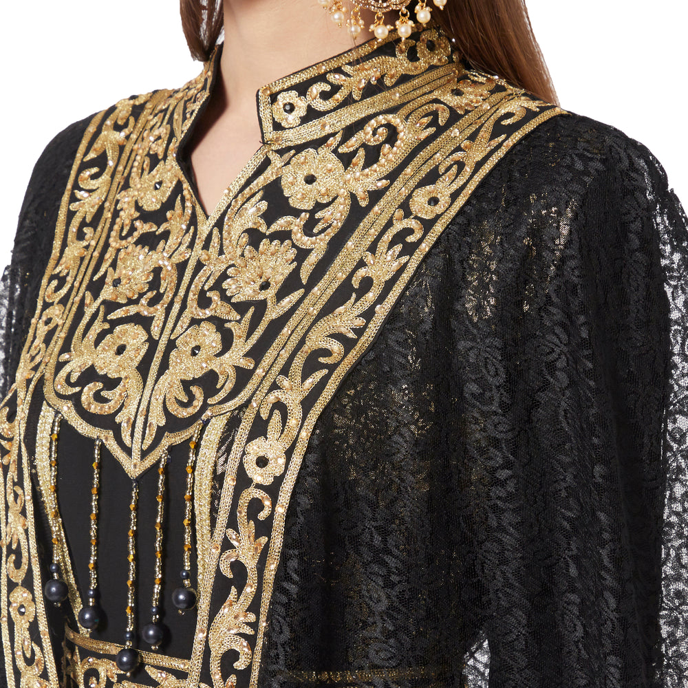 
                  
                    Designer Kaftan Black Wedding Dress - Maxim Creation
                  
                