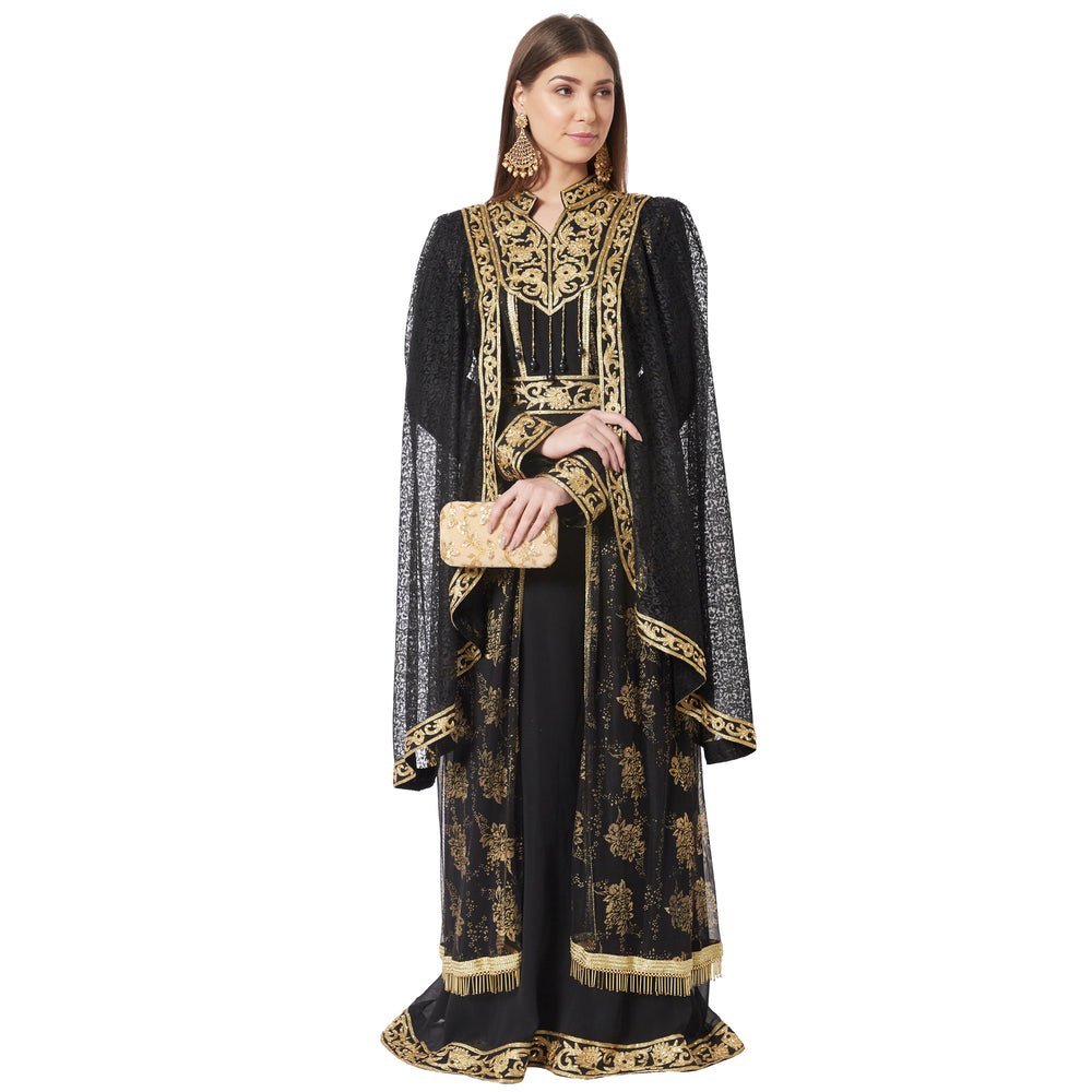 
                  
                    Designer Kaftan Black Wedding Dress - Maxim Creation
                  
                