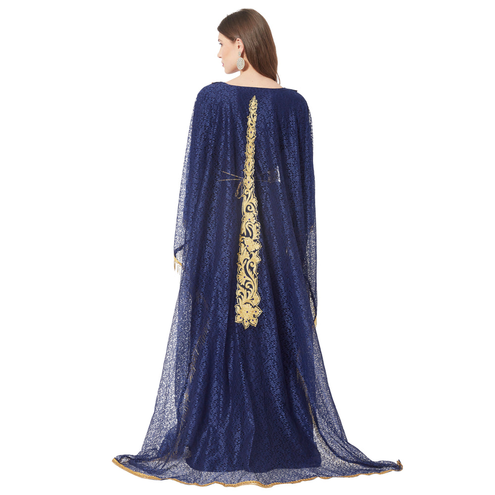 
                  
                    Jellabiya Maxi Dress With Traditional Golden Embroidery - Maxim Creation
                  
                