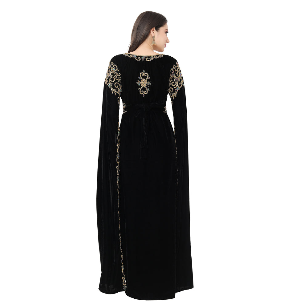
                  
                    Long Sleeve Designer Bridal Wear Long Kaftan In Velvet Fabric - Maxim Creation
                  
                