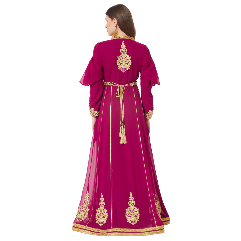 
                  
                    Chic Fashion Gown Designer Dress With Crystal Embroidery - Maxim Creation
                  
                