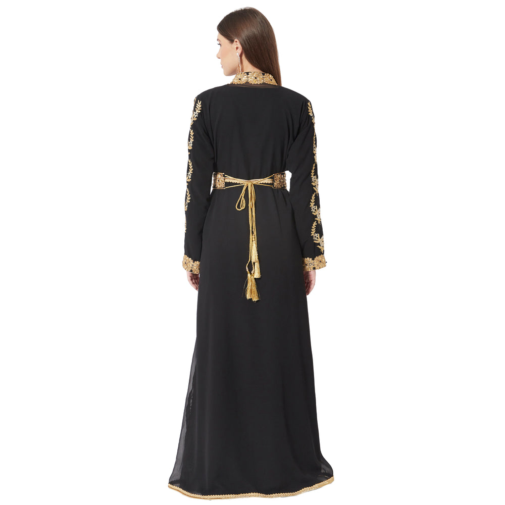 
                  
                    Black Wedding Gown Designer Maxi Dress with Threadwork Embroidery - Maxim Creation
                  
                