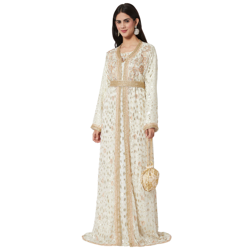 
                  
                    Henna Partywear Maxi Dress in Printed Embossed Fabric - Maxim Creation
                  
                