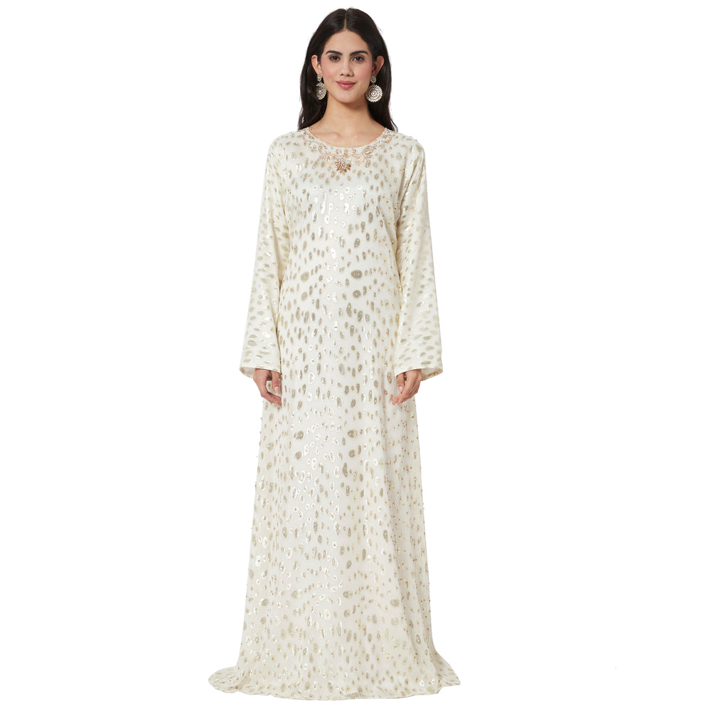 
                  
                    Henna Partywear Maxi Dress in Printed Embossed Fabric - Maxim Creation
                  
                