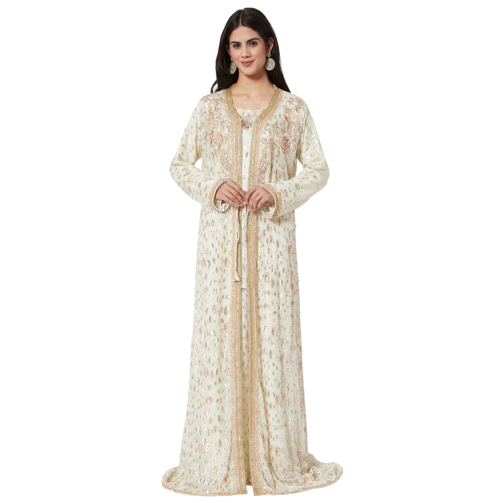 
                  
                    Henna Partywear Maxi Dress in Printed Embossed Fabric - Maxim Creation
                  
                