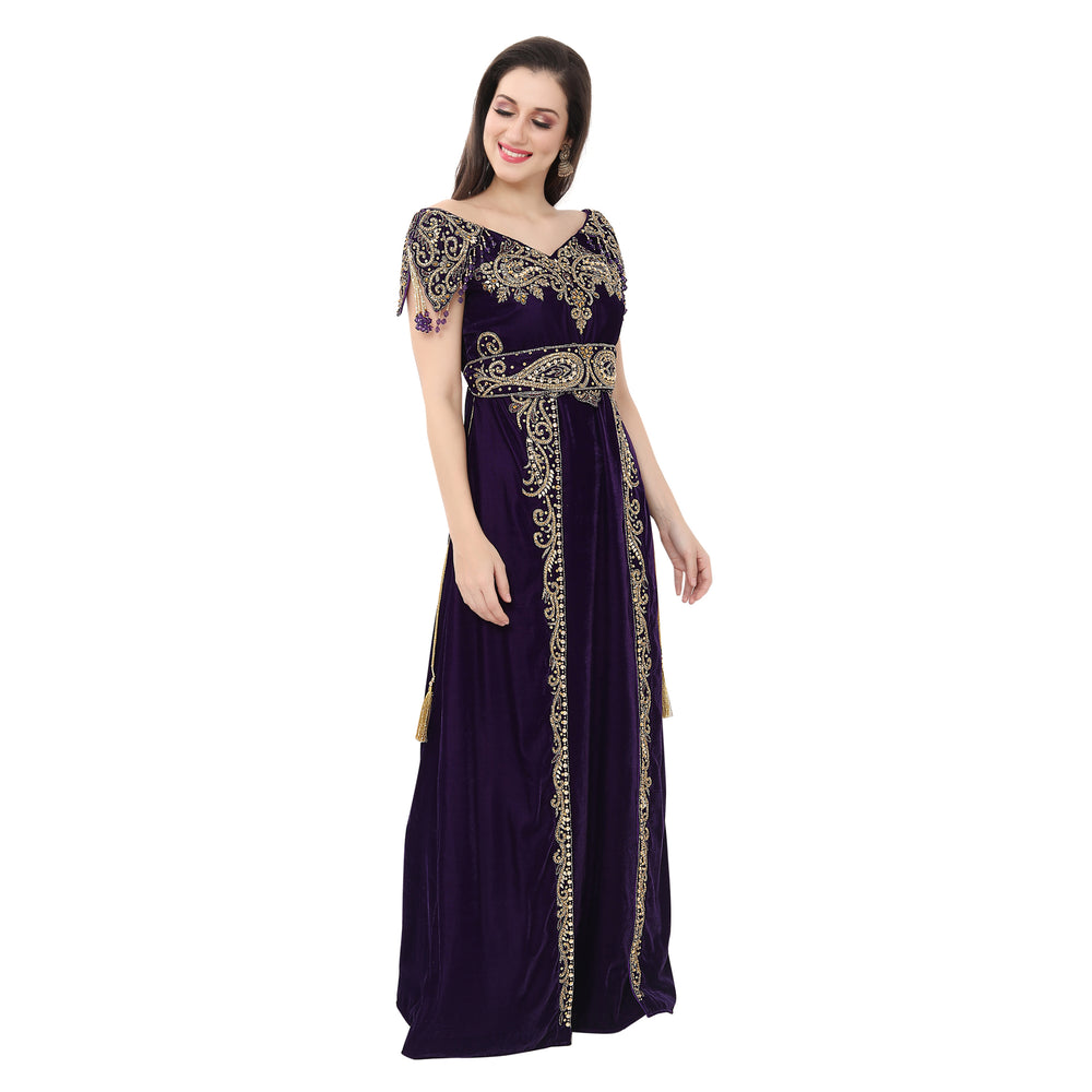 
                  
                    Handmade Designer Wedding Dress Maxi Velvet Gown - Maxim Creation
                  
                