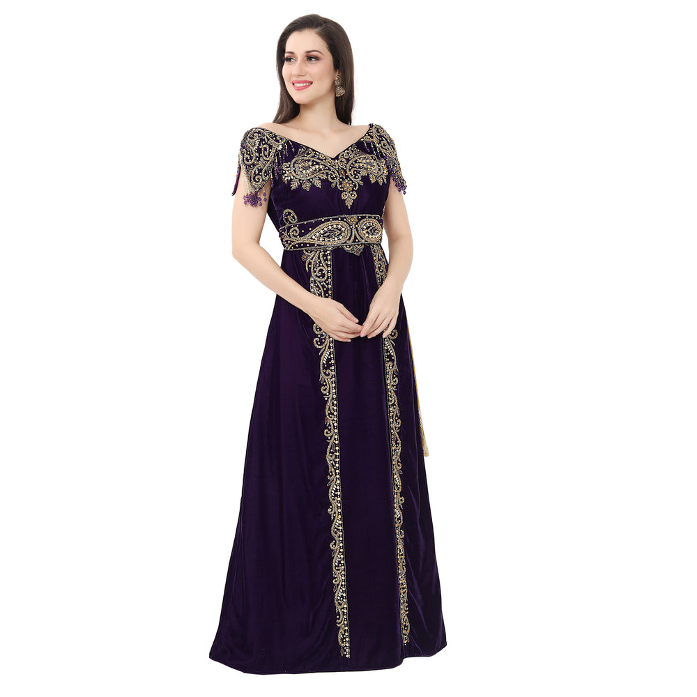 
                  
                    Handmade Designer Wedding Dress Maxi Velvet Gown - Maxim Creation
                  
                