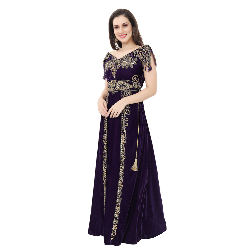 
                  
                    Handmade Designer Wedding Dress Maxi Velvet Gown - Maxim Creation
                  
                