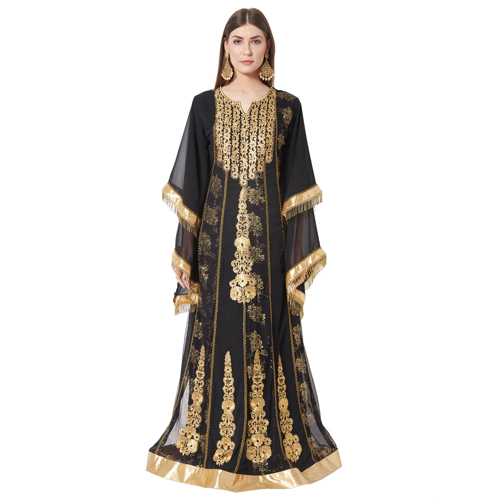 
                  
                    Designer Kaftan Black Wedding Gown - Maxim Creation
                  
                
