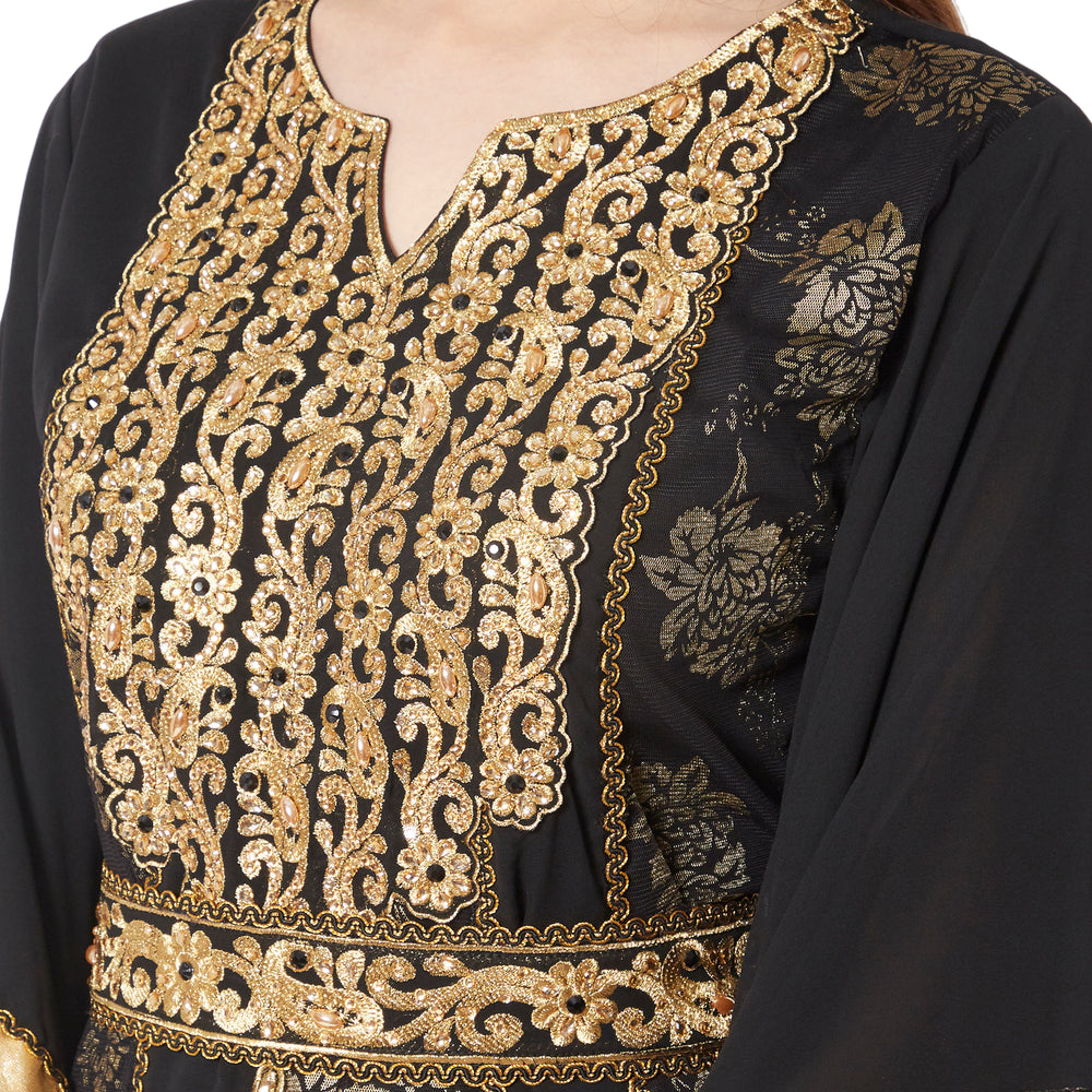 
                  
                    Designer Kaftan Black Wedding Gown - Maxim Creation
                  
                