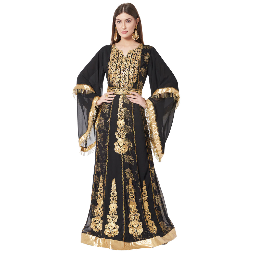 
                  
                    Designer Kaftan Black Wedding Gown - Maxim Creation
                  
                