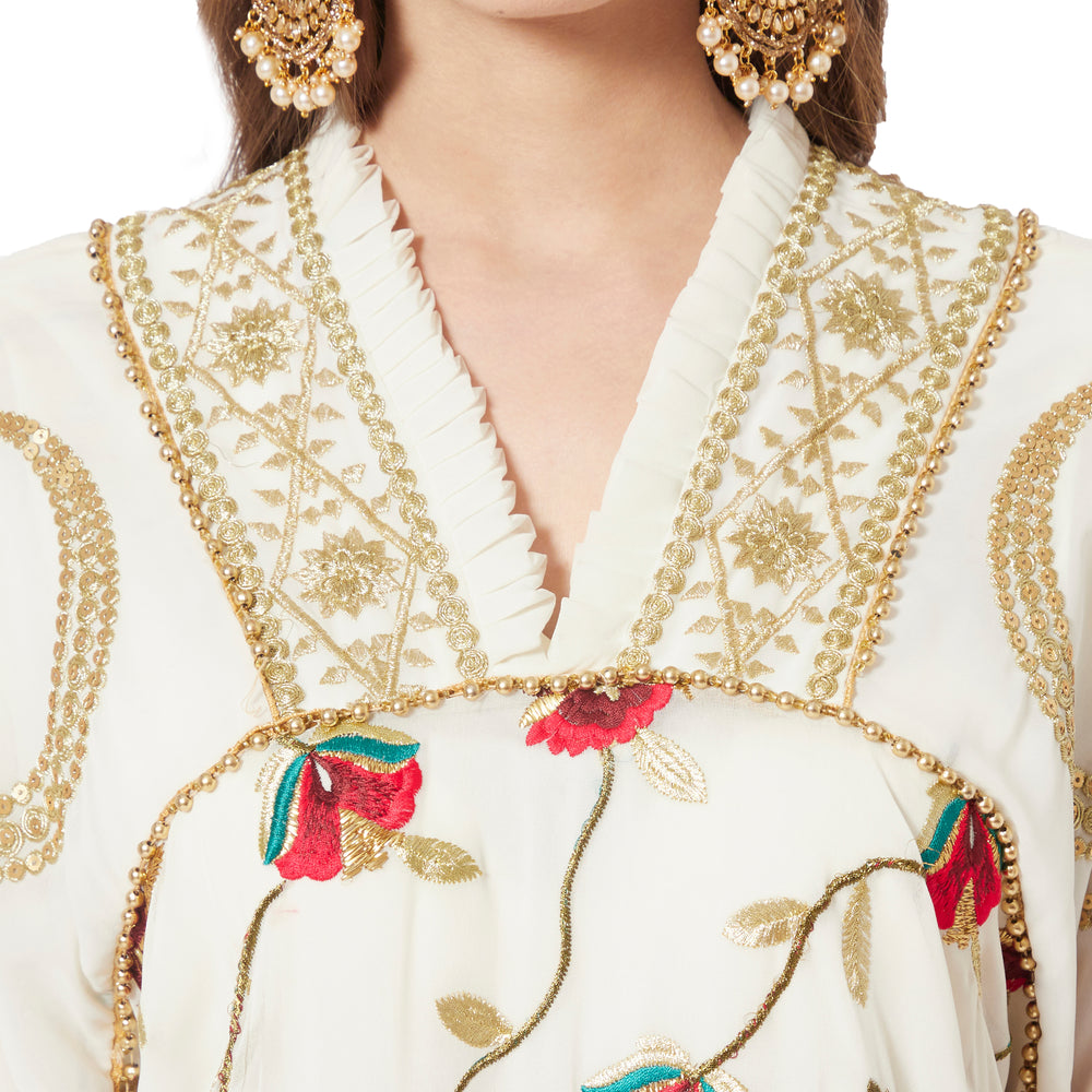 
                  
                    Moroccan Dress in Embroidered Fabric Maxi Gown - Maxim Creation
                  
                