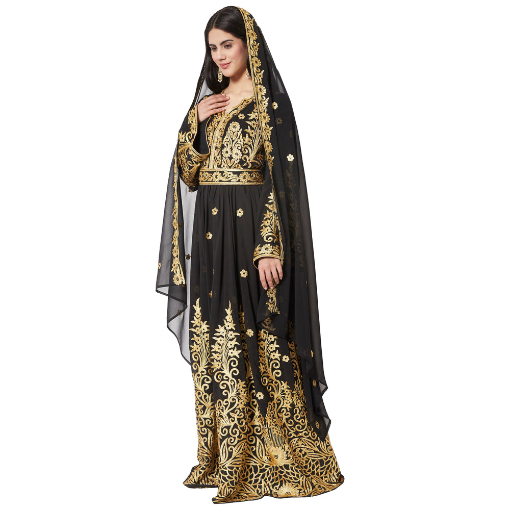 
                  
                    Dubai Kaftan Abaya Black Gown Bridesmaid Dress - Maxim Creation
                  
                