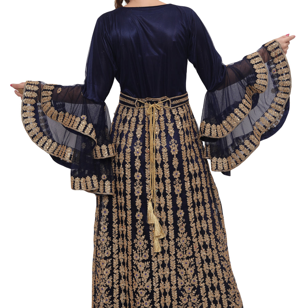 
                  
                    Moroccan Takchita Thobe Partywear Navy Blue Kaftan - Maxim Creation
                  
                