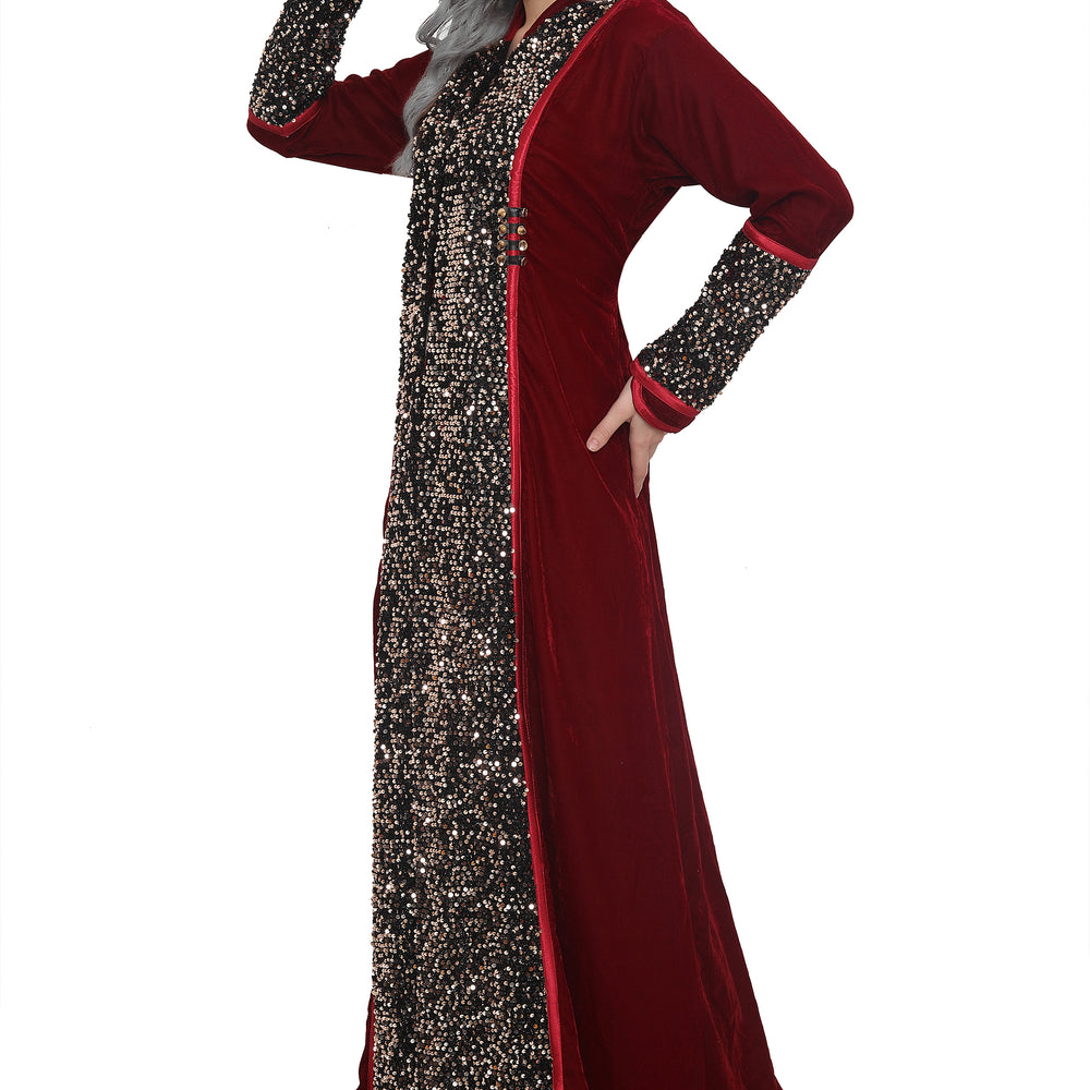 
                  
                    Game of Throne Queen Dress Maroon Gown | Costume - Maxim Creation
                  
                