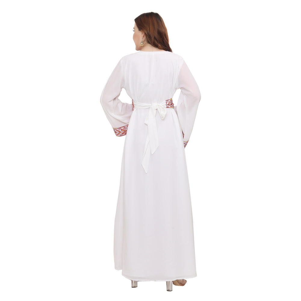 
                  
                    Palestine Dress Pink Cross Stitch Threadwork Kaftan - Maxim Creation
                  
                