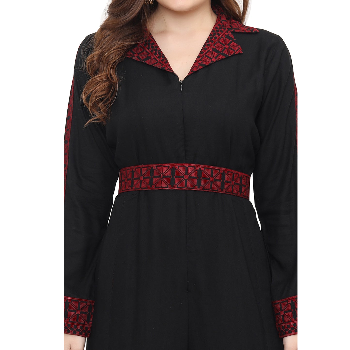 Designer Jumpsuit Red Thread Embroidery Ensemble - Maxim Creation