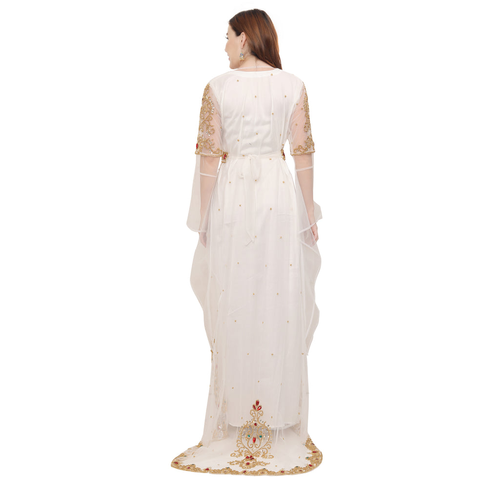 
                  
                    Women's Wedding Gown Hand-Embroidered Kaftan Abaya - Maxim Creation
                  
                