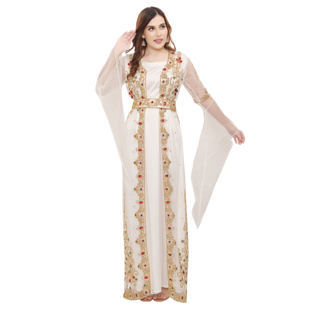 
                  
                    Women's Wedding Gown Hand-Embroidered Kaftan Abaya - Maxim Creation
                  
                