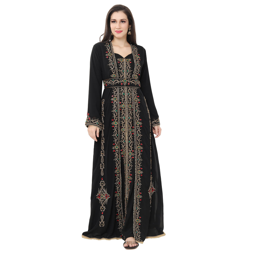 Colorful Hand-Embroidery Henna Tea Party Evening Dress - Maxim Creation