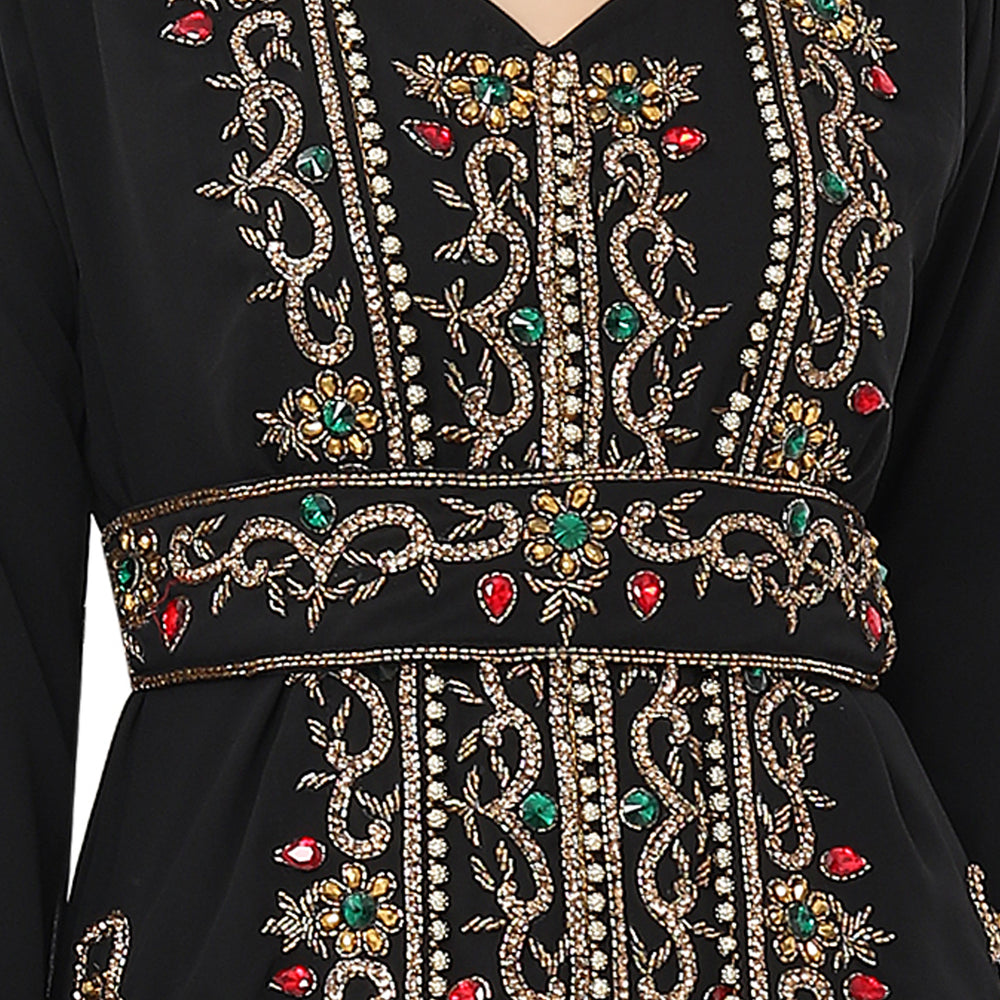 Colorful Hand-Embroidery Henna Tea Party Evening Dress - Maxim Creation