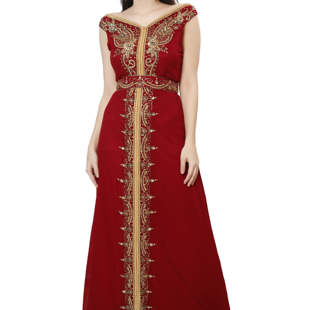 Crystal Hand Work & Beads Ball Gown