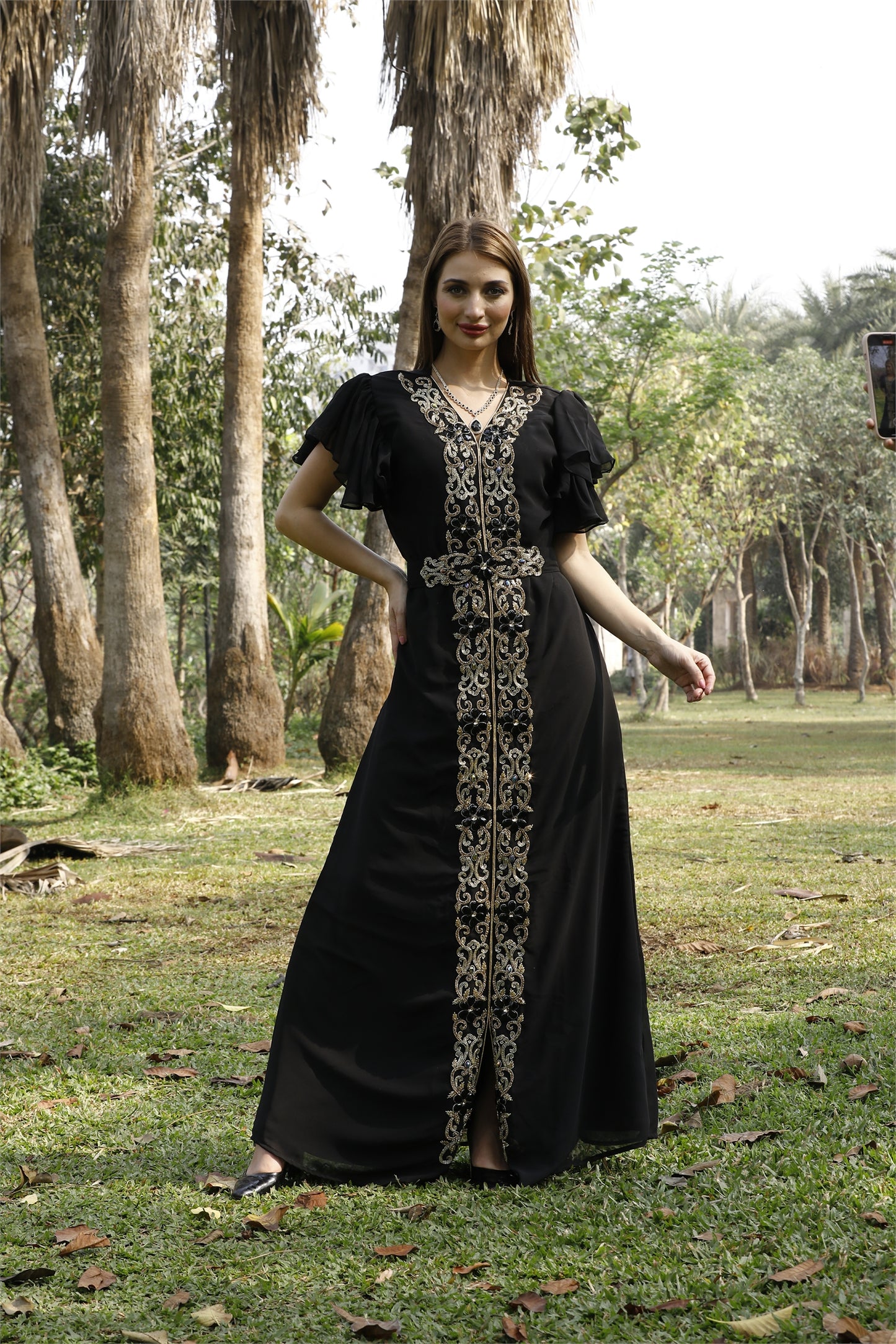 Traditional Arabian Kaftan Handmade Maxi Gown