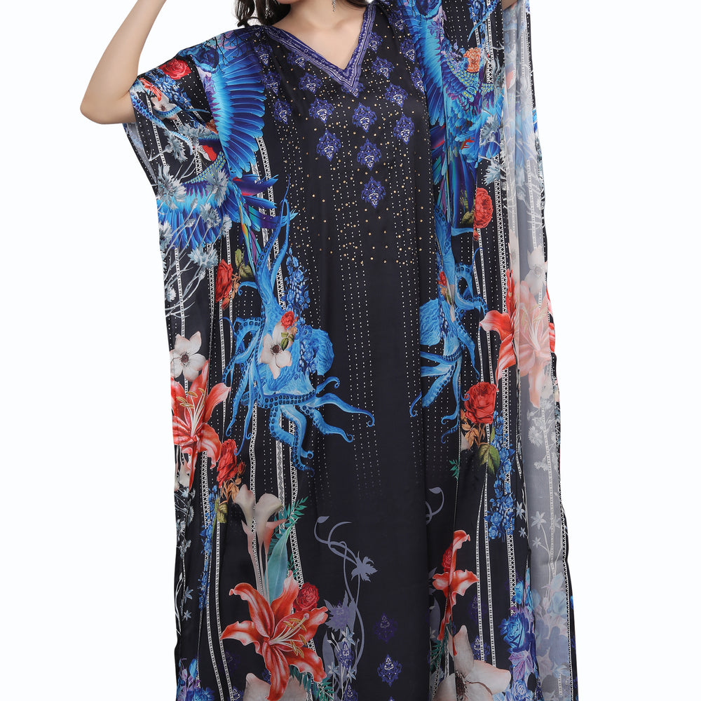Digital Print Jalabiya Long Maxi Gown - Maxim Creation