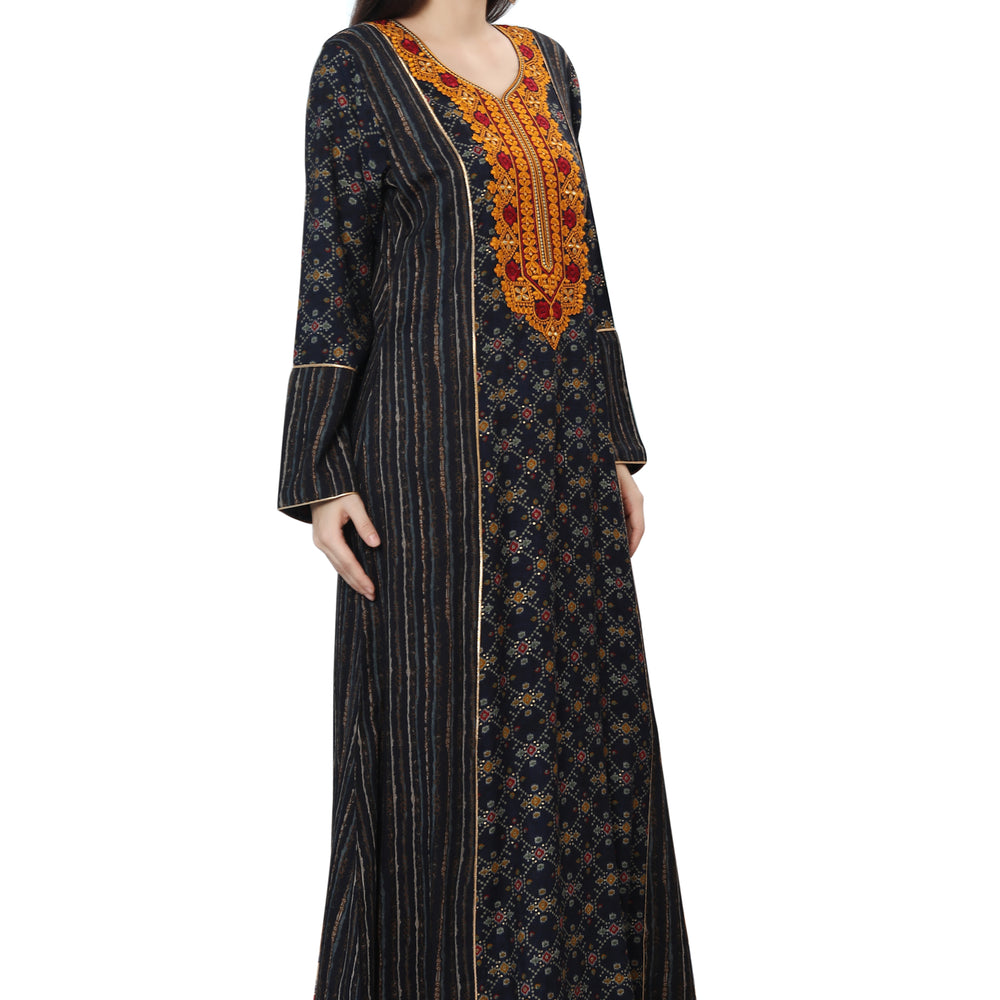 
                  
                    Abaya Kaftan Designer Jalabiya Gown - Maxim Creation
                  
                