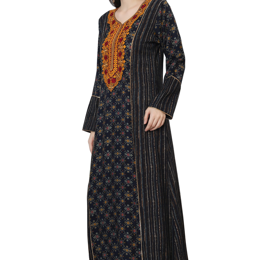 
                  
                    Abaya Kaftan Designer Jalabiya Gown - Maxim Creation
                  
                