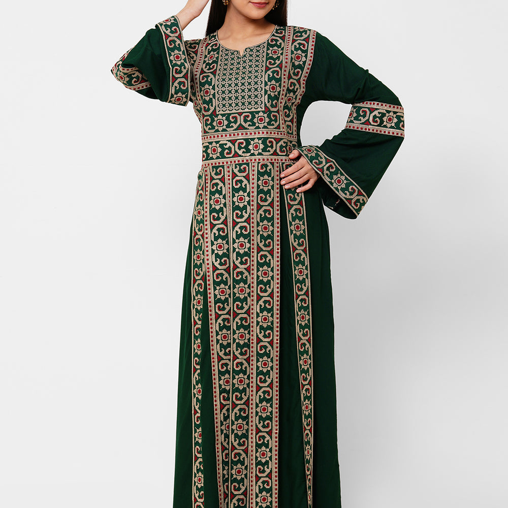 
                  
                    Cross Stitched Embroidered Maxi - Maxim Creation
                  
                