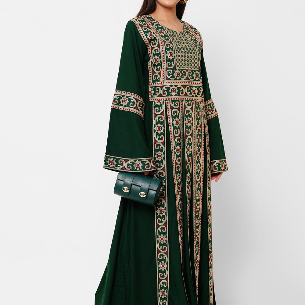 
                  
                    Cross Stitched Embroidered Maxi - Maxim Creation
                  
                