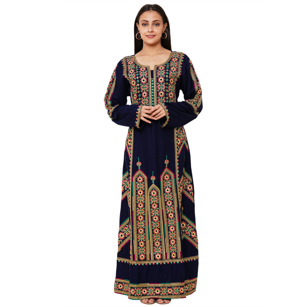 
                  
                    Floral Navy Blue Maxi Dress - Maxim Creation
                  
                