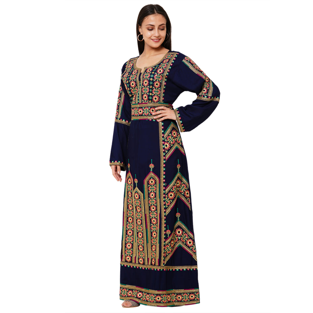
                  
                    Floral Navy Blue Maxi Dress - Maxim Creation
                  
                