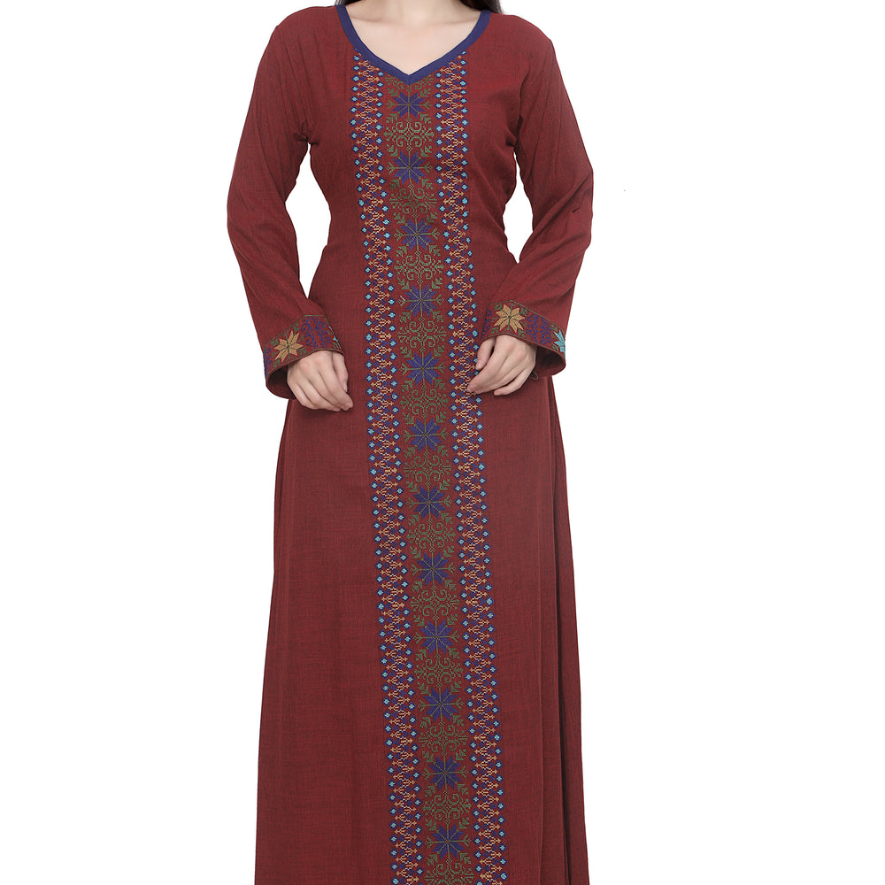 Cross Stitch Embroidered Kaftan - Maxim Creation