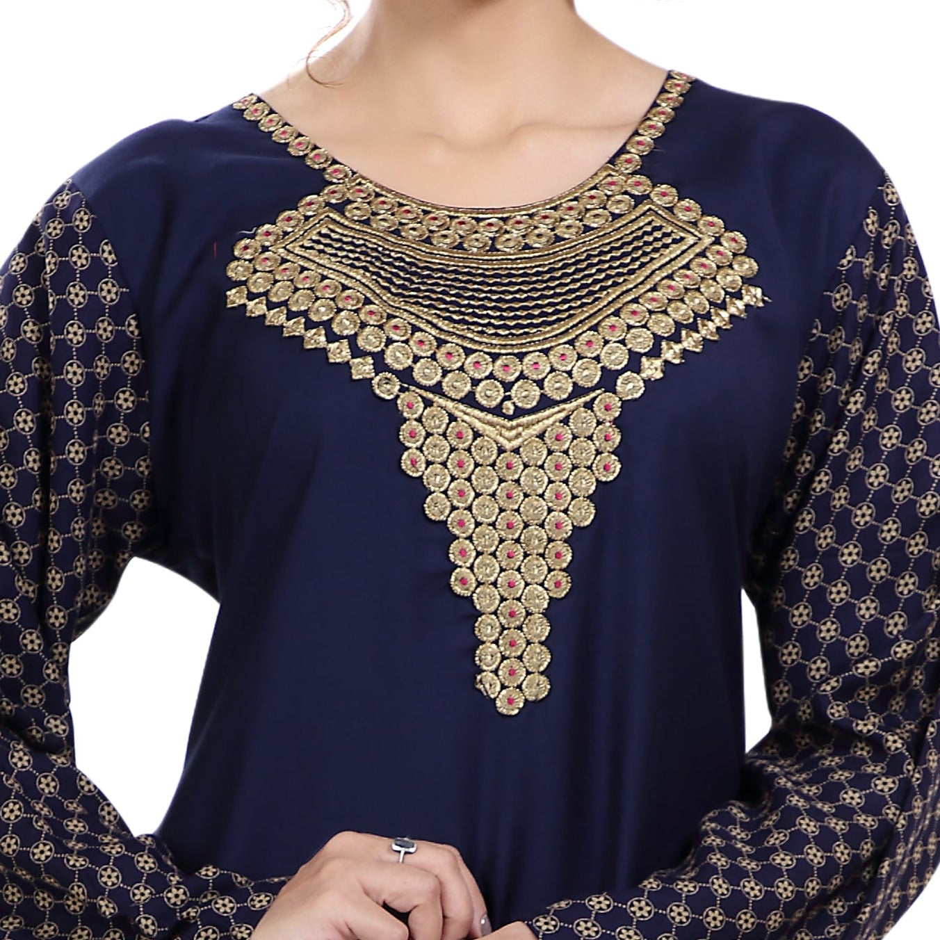 Golden Threadwork Embroidery Farasha - Maxim Creation