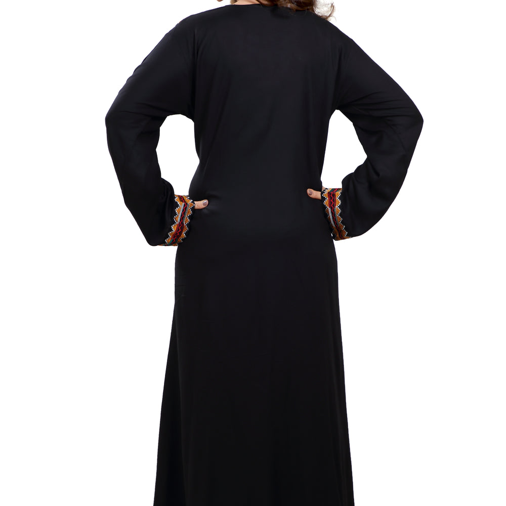 
                  
                    Multicoloured Cross-Stitch Threadwork Embroidery Kaftan - Maxim Creation
                  
                