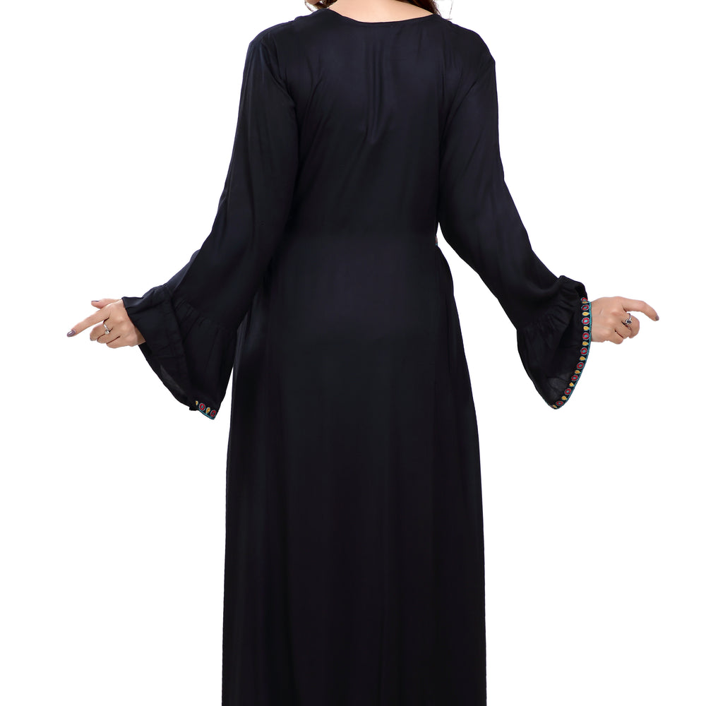 
                  
                    Traditional Threadwork Kaftan Black Gown - Maxim Creation
                  
                